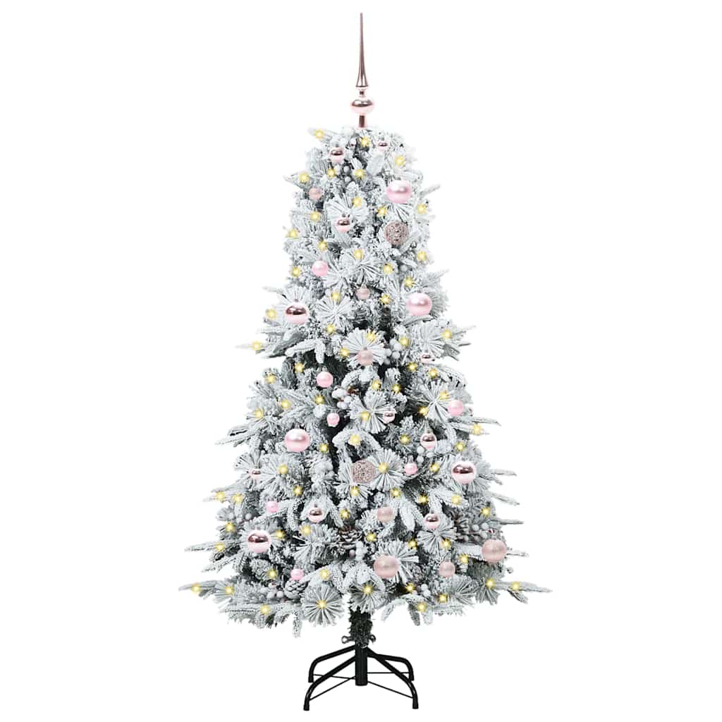 Albero di Natale Artificiale con Rami Pieghevoli Bianco 150 cm