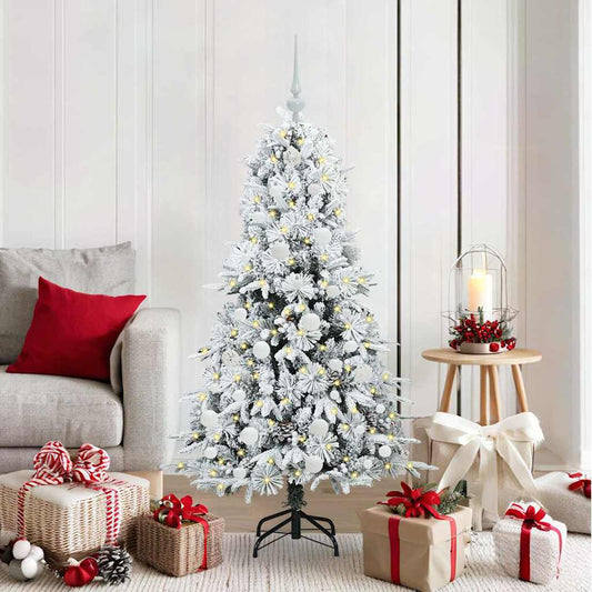 Albero di Natale Artificiale con Rami Pieghevoli Bianco 150 cm