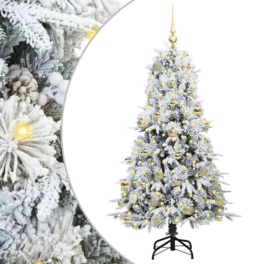 Albero di Natale Artificiale con Rami Pieghevoli Bianco 150 cm