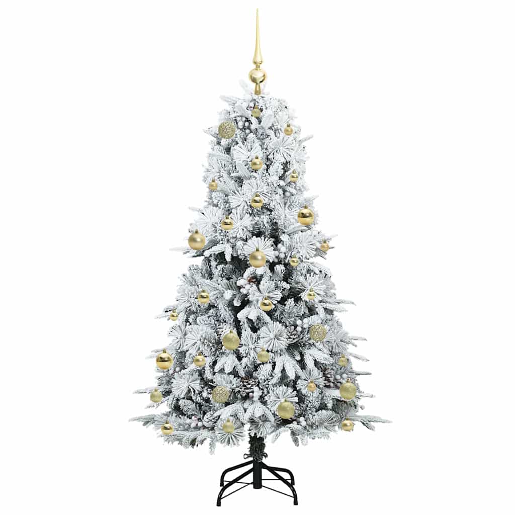 Albero di Natale Artificiale con Rami Pieghevoli Bianco 150 cm