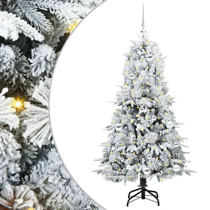 Albero di Natale Artificiale con Rami Pieghevoli Bianco 150 cm