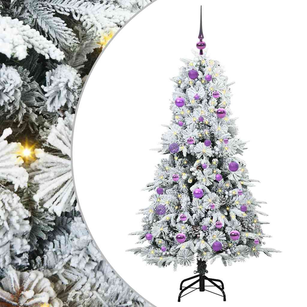 Albero di Natale Artificiale con Rami Pieghevoli Bianco 150 cm