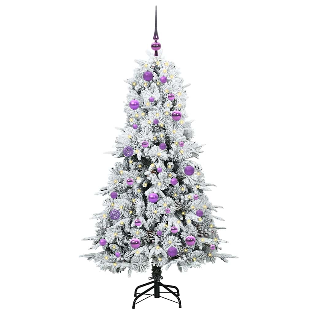 Albero di Natale Artificiale con Rami Pieghevoli Bianco 150 cm