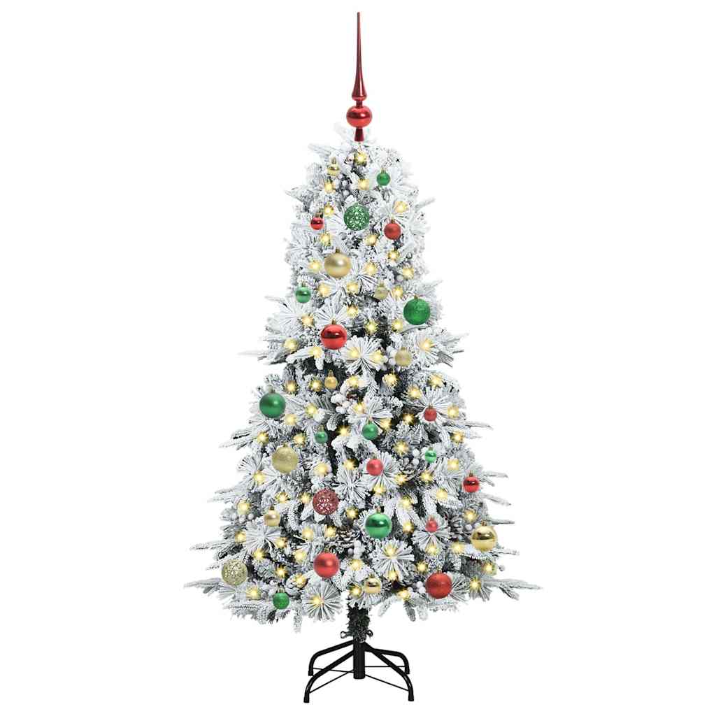Albero di Natale Artificiale con Rami Pieghevoli Bianco 150 cm