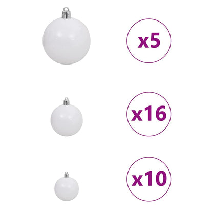 Albero di Natale Artificiale con Rami Pieghevoli Bianco 180 cm | homemem39