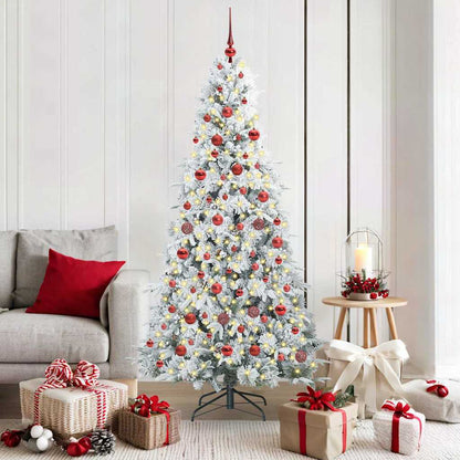Albero di Natale Artificiale con Rami Pieghevoli Bianco 180 cm