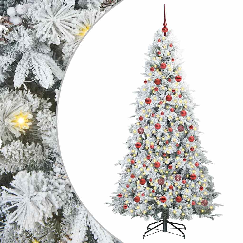 Albero di Natale Artificiale con Rami Pieghevoli Bianco 180 cm