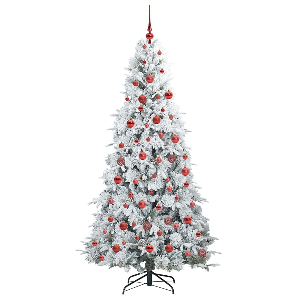 Albero di Natale Artificiale con Rami Pieghevoli Bianco 180 cm