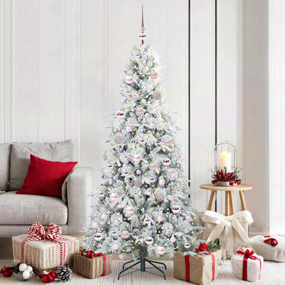 Albero di Natale Artificiale con Rami Pieghevoli Bianco 180 cm