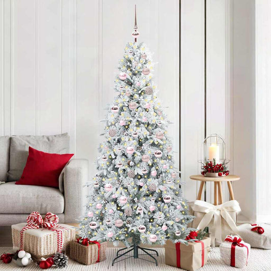 Albero di Natale Artificiale con Rami Pieghevoli Bianco 180 cm