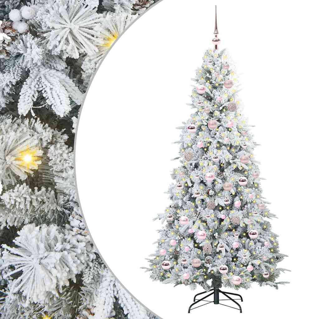Albero di Natale Artificiale con Rami Pieghevoli Bianco 180 cm