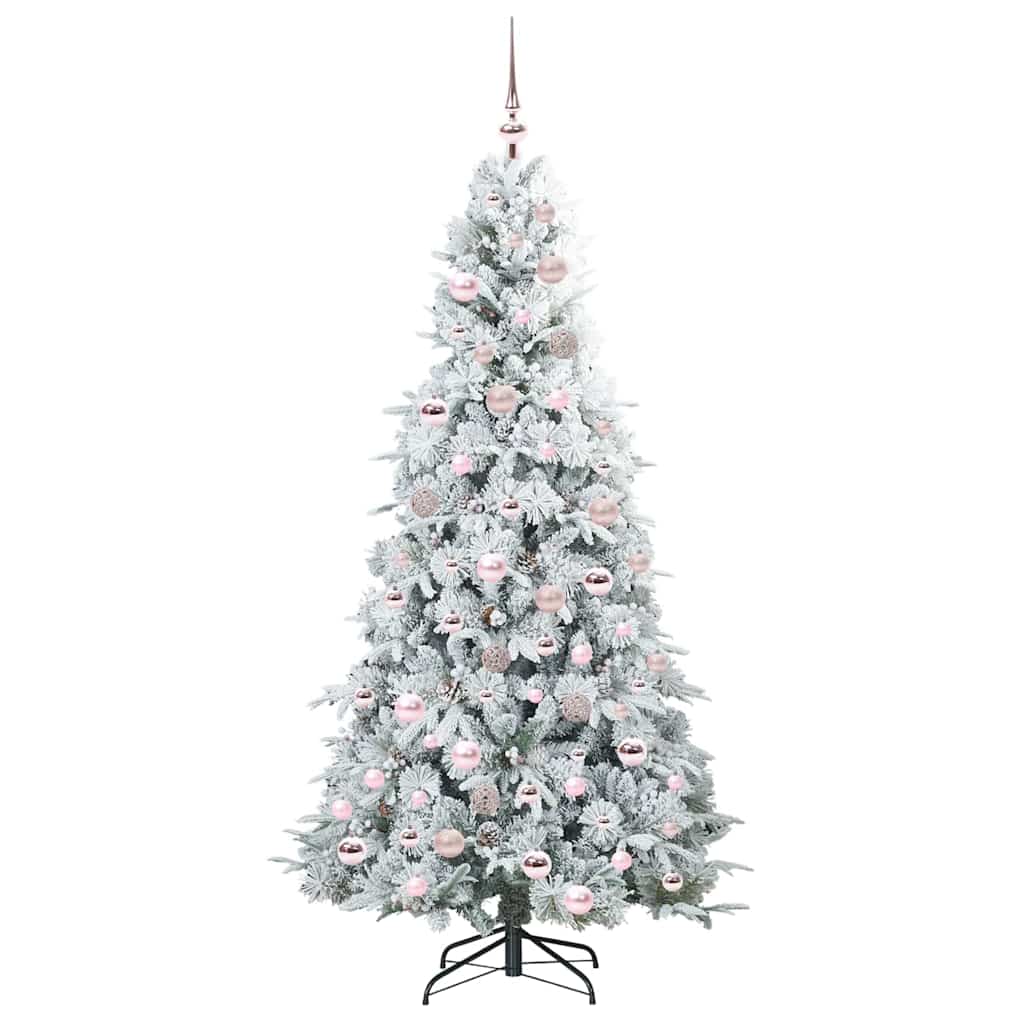 Albero di Natale Artificiale con Rami Pieghevoli Bianco 180 cm