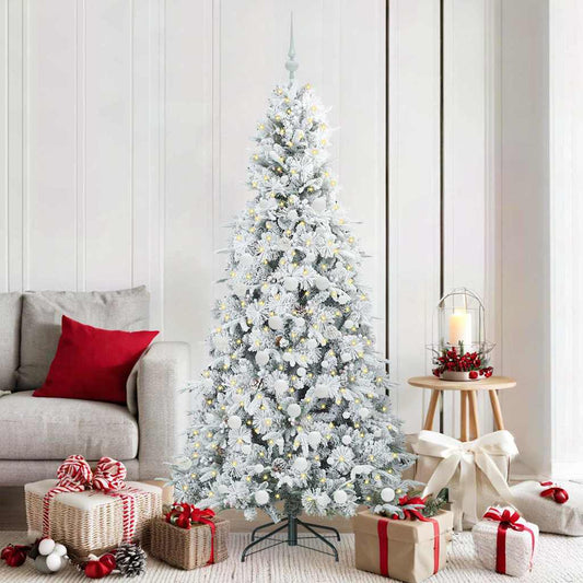 Albero di Natale Artificiale con Rami Pieghevoli Bianco 180 cm