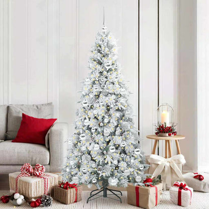 Albero di Natale Artificiale con Rami Pieghevoli Bianco 180 cm