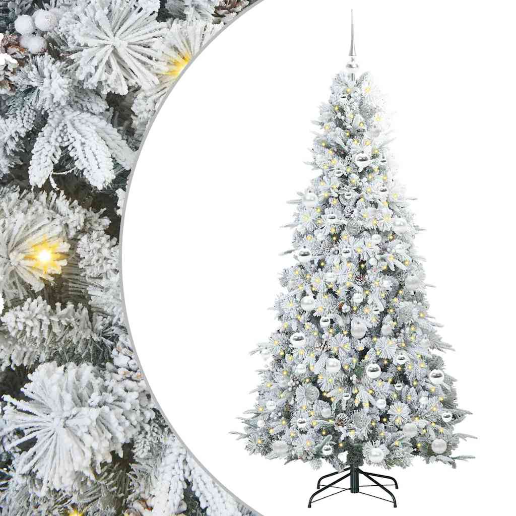 Albero di Natale Artificiale con Rami Pieghevoli Bianco 180 cm