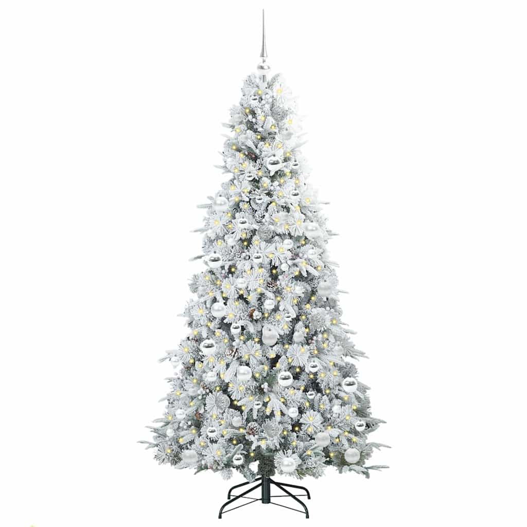 Albero di Natale Artificiale con Rami Pieghevoli Bianco 180 cm