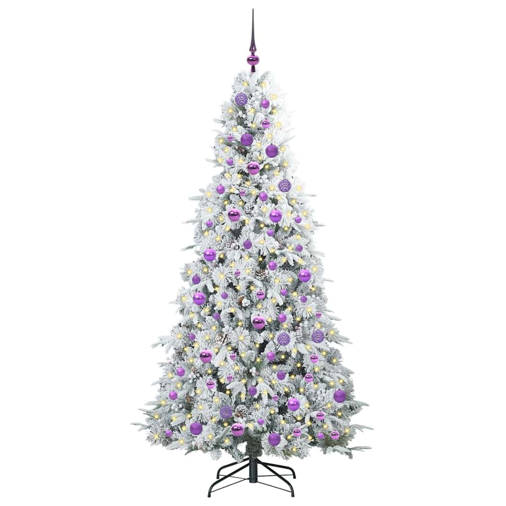 Albero di Natale Artificiale con Rami Pieghevoli Bianco 180 cm