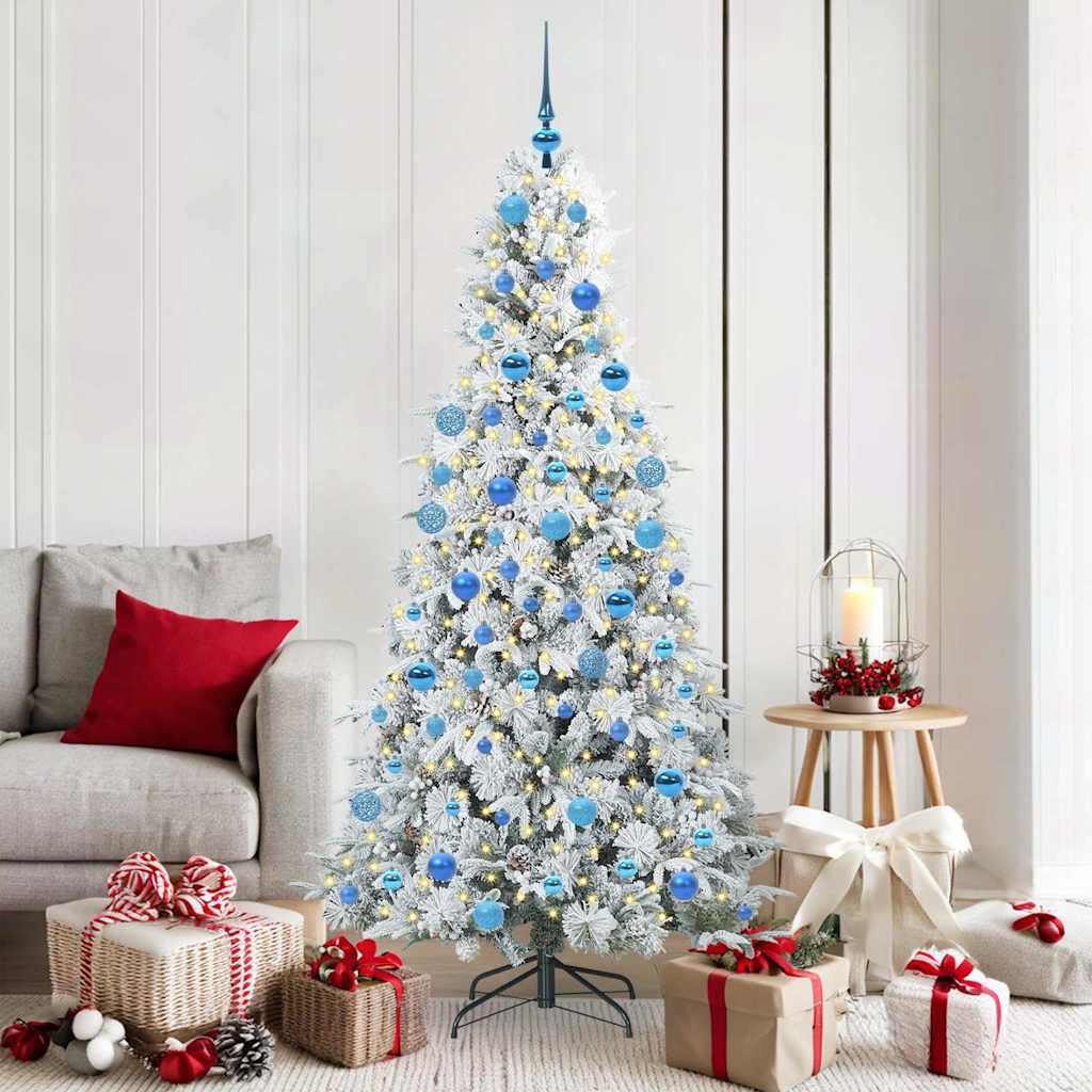 Albero di Natale Artificiale con Rami Pieghevoli Bianco 180 cm