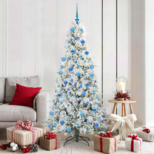 Albero di Natale Artificiale con Rami Pieghevoli Bianco 180 cm
