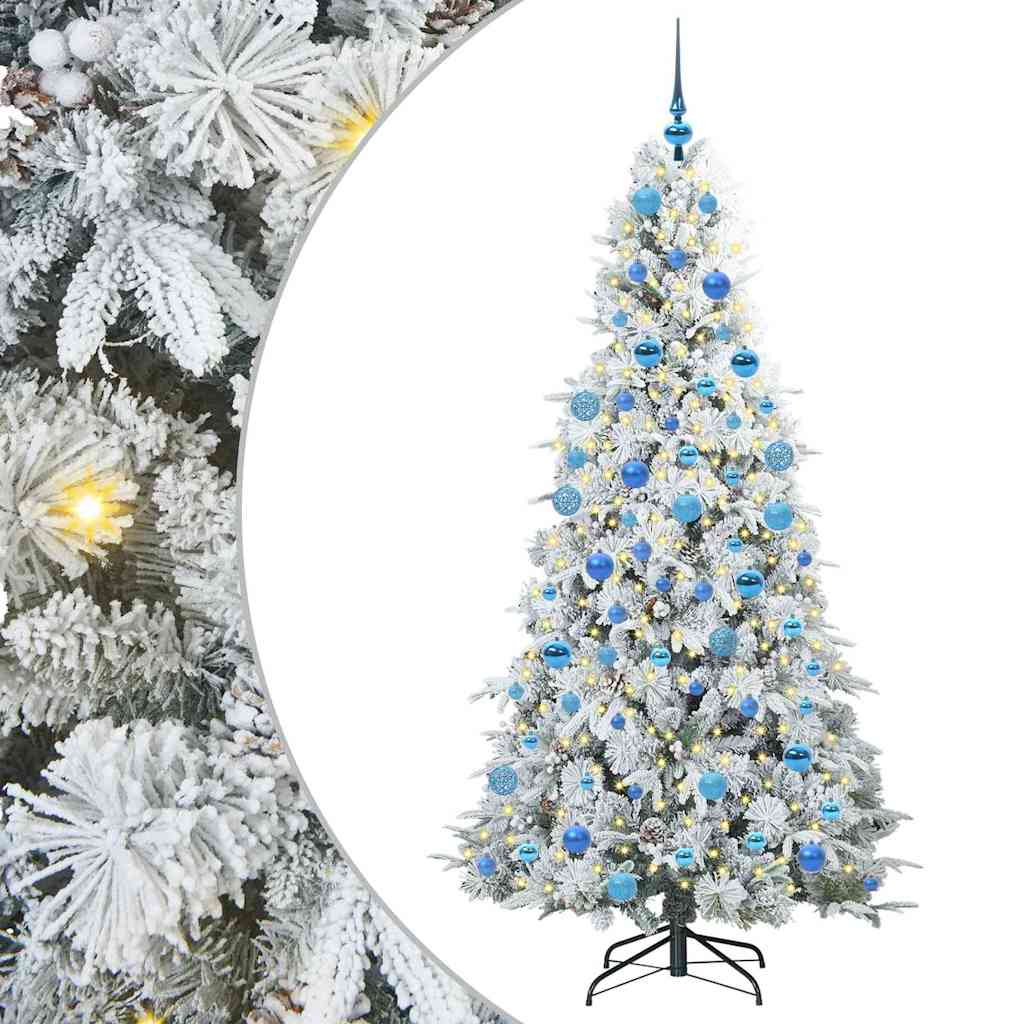 Albero di Natale Artificiale con Rami Pieghevoli Bianco 180 cm