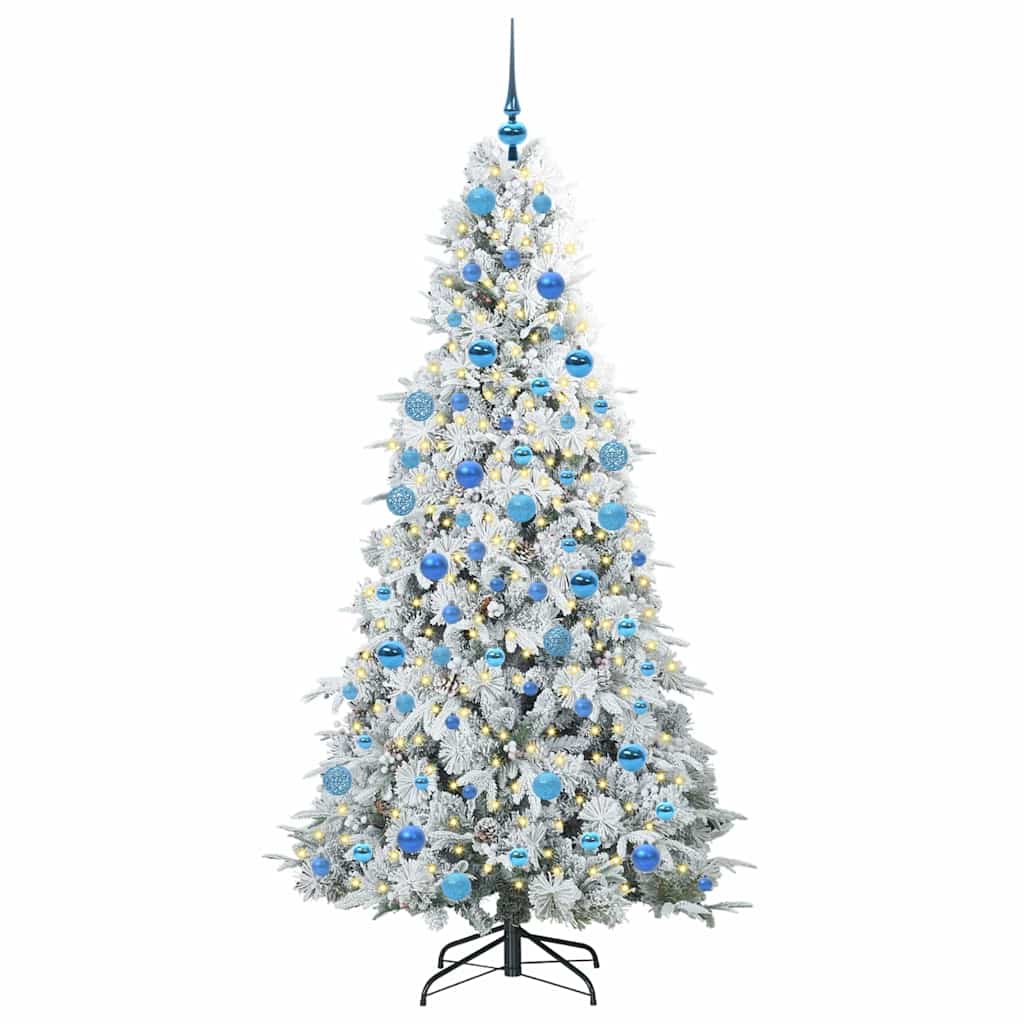 Albero di Natale Artificiale con Rami Pieghevoli Bianco 180 cm