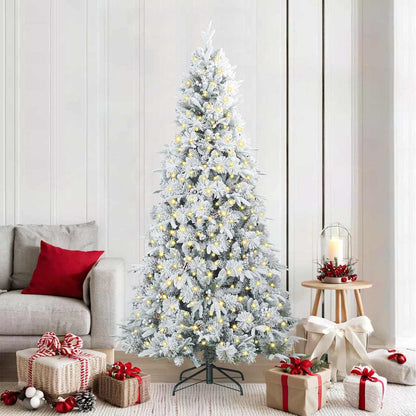 Albero di Natale Artificiale con Rami Pieghevoli Bianco 210 cm