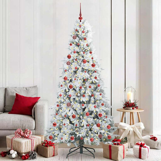 Albero di Natale Artificiale con Rami Pieghevoli Bianco 210 cm