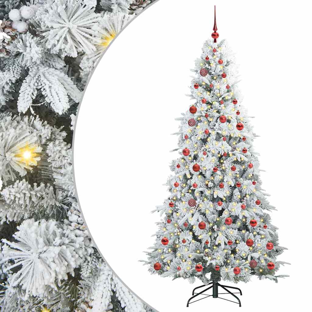 Albero di Natale Artificiale con Rami Pieghevoli Bianco 210 cm