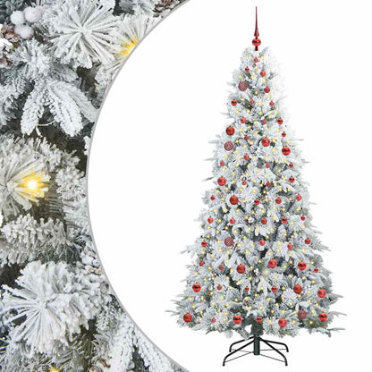 Albero di Natale Artificiale con Rami Pieghevoli Bianco 210 cm