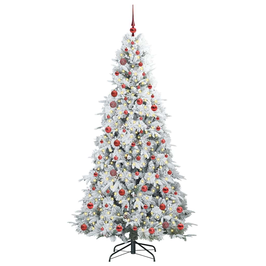 Albero di Natale Artificiale con Rami Pieghevoli Bianco 210 cm