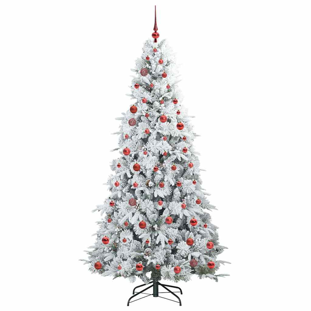 Albero di Natale Artificiale con Rami Pieghevoli Bianco 210 cm