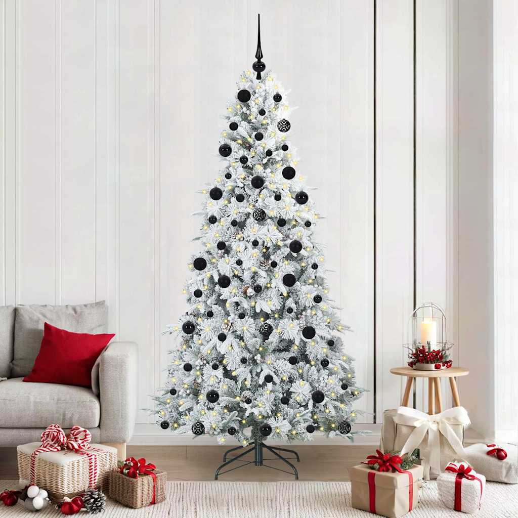 Albero di Natale Artificiale con Rami Pieghevoli Bianco 210 cm