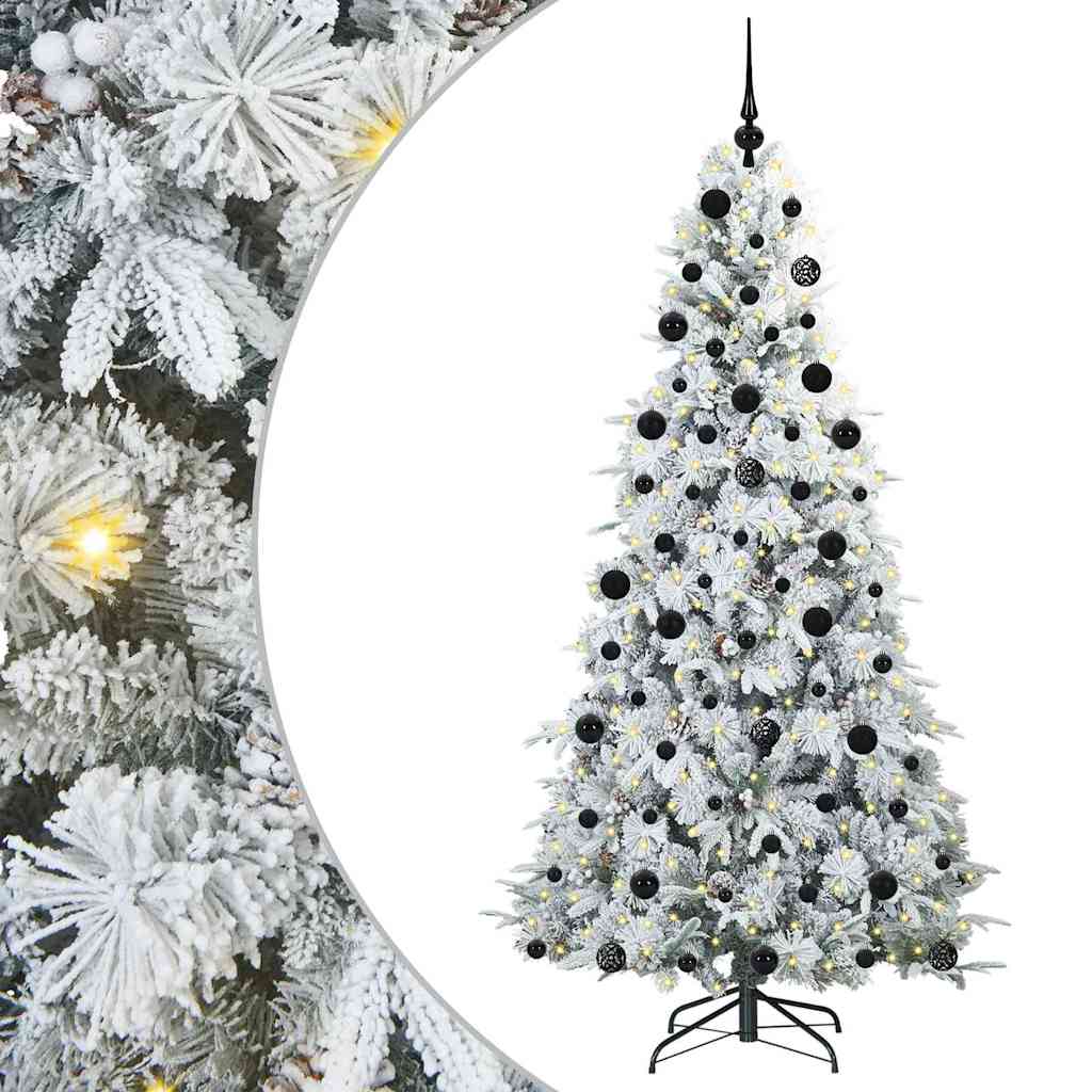 Albero di Natale Artificiale con Rami Pieghevoli Bianco 210 cm