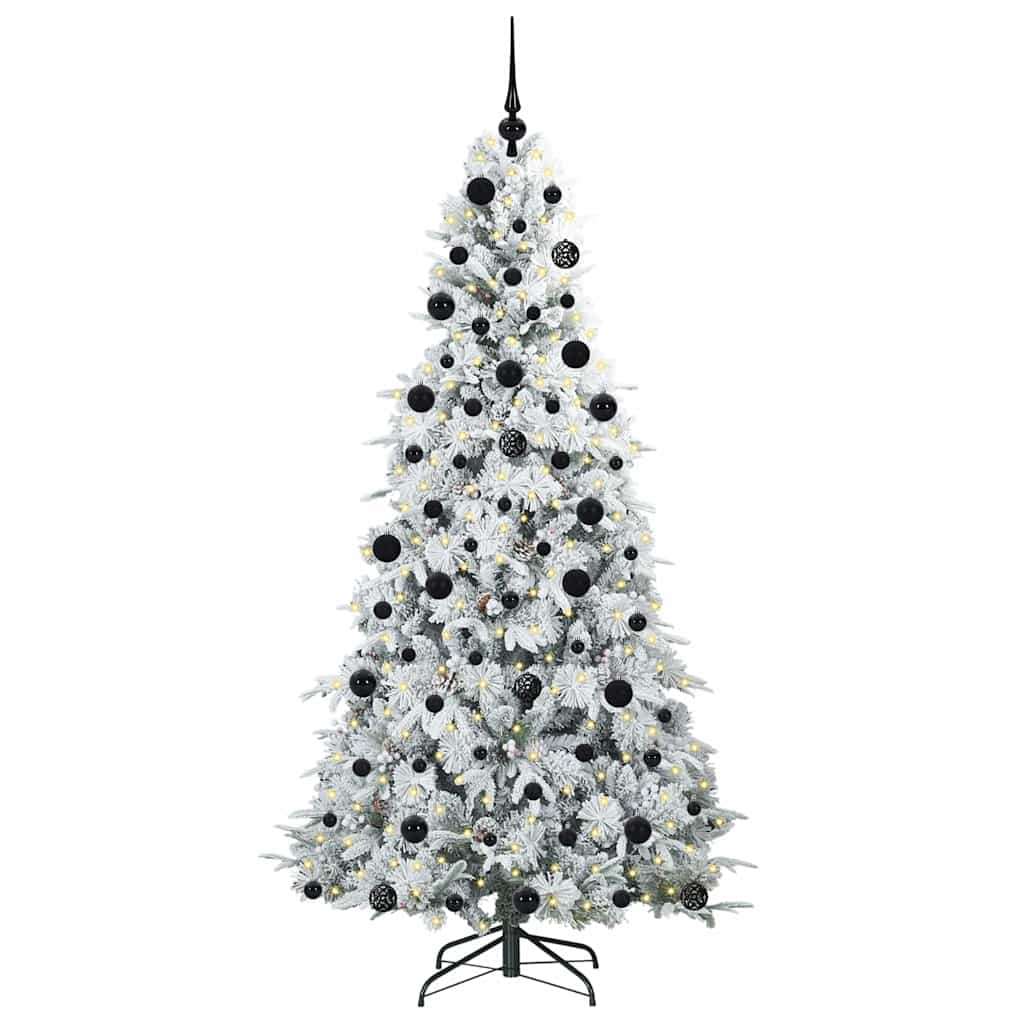 Albero di Natale Artificiale con Rami Pieghevoli Bianco 210 cm
