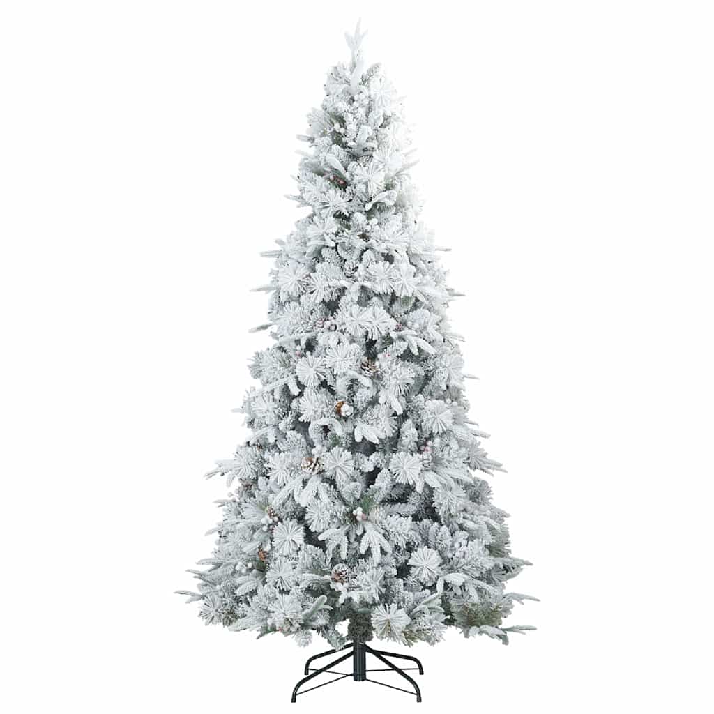 Albero di Natale Artificiale con Rami Pieghevoli Bianco 210 cm