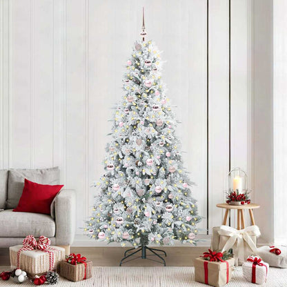 Albero di Natale Artificiale con Rami Pieghevoli Bianco 210 cm
