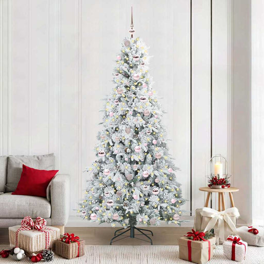 Albero di Natale Artificiale con Rami Pieghevoli Bianco 210 cm