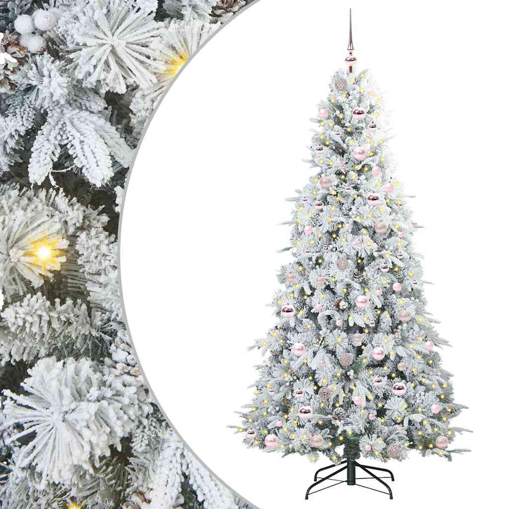 Albero di Natale Artificiale con Rami Pieghevoli Bianco 210 cm