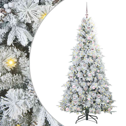 Albero di Natale Artificiale con Rami Pieghevoli Bianco 210 cm