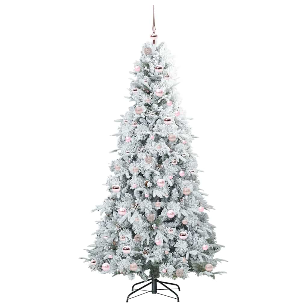 Albero di Natale Artificiale con Rami Pieghevoli Bianco 210 cm