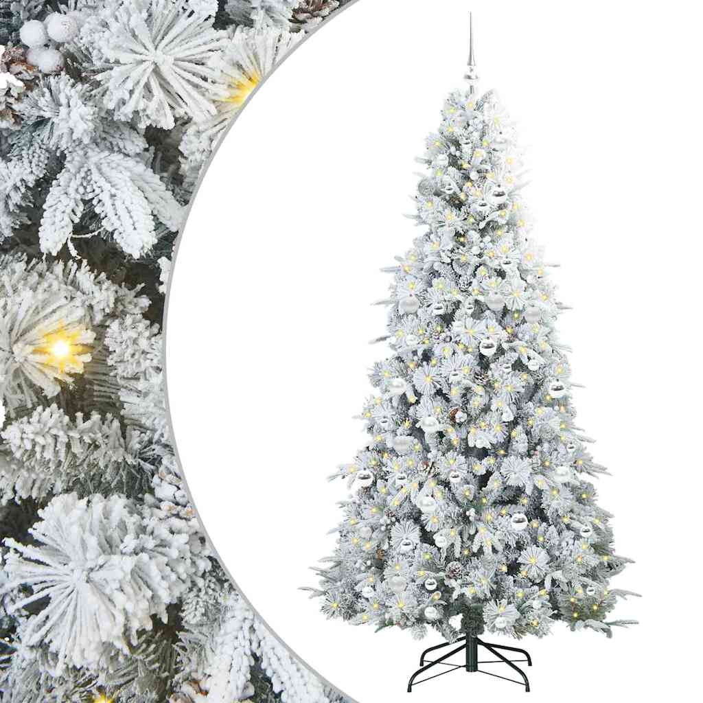 Albero di Natale Artificiale con Rami Pieghevoli Bianco 210 cm