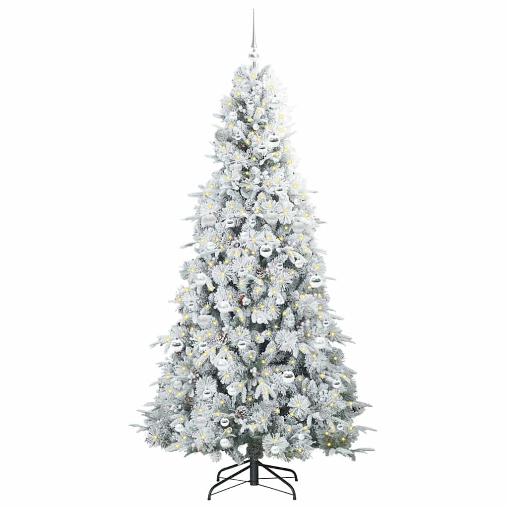 Albero di Natale Artificiale con Rami Pieghevoli Bianco 210 cm