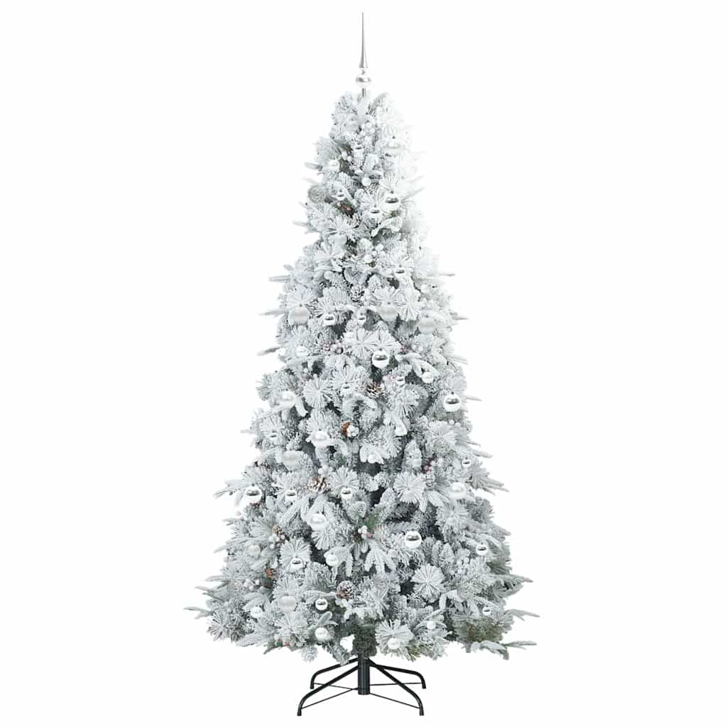 Albero di Natale Artificiale con Rami Pieghevoli Bianco 210 cm