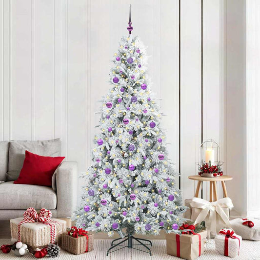 Albero di Natale Artificiale con Rami Pieghevoli Bianco 210 cm