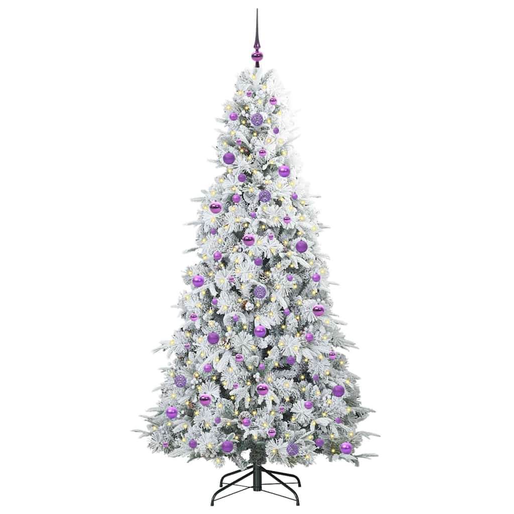 Albero di Natale Artificiale con Rami Pieghevoli Bianco 210 cm