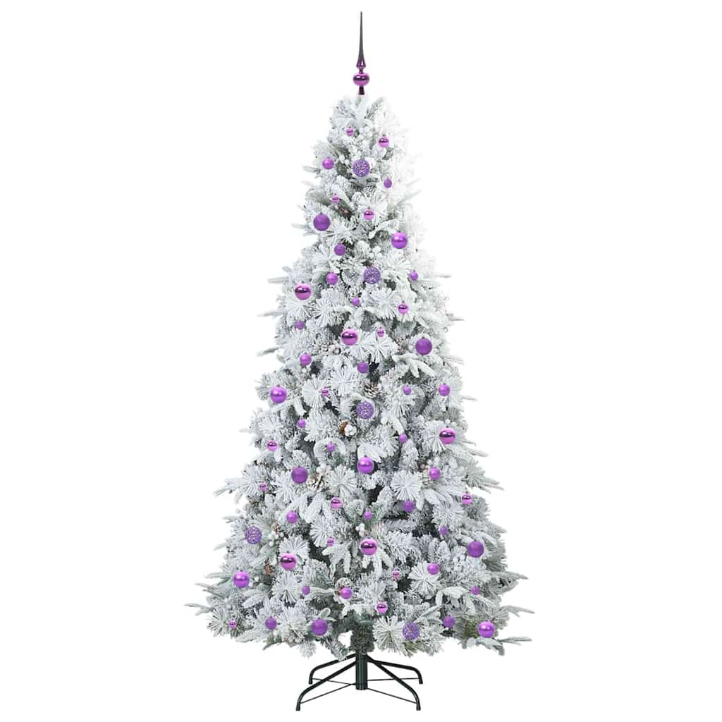 Albero di Natale Artificiale con Rami Pieghevoli Bianco 210 cm