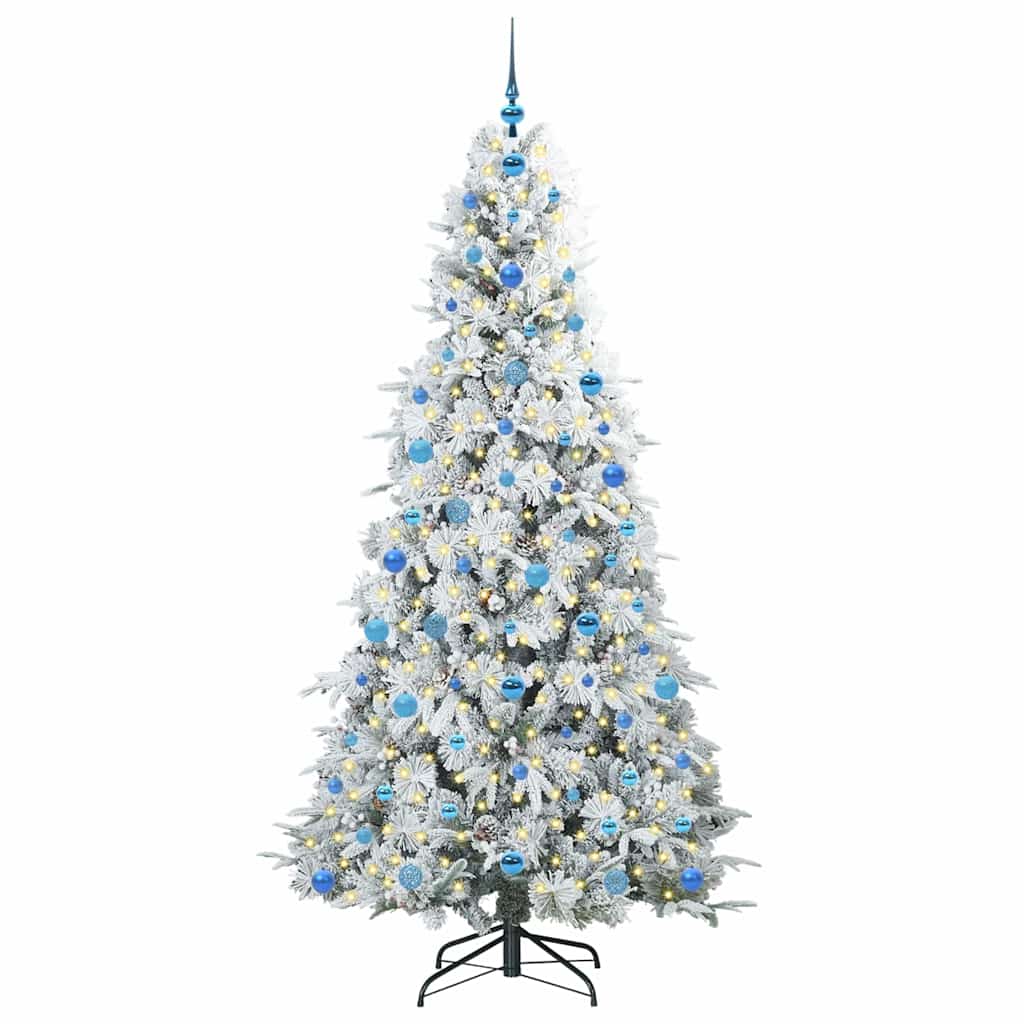 Albero di Natale Artificiale con Rami Pieghevoli Bianco 210 cm