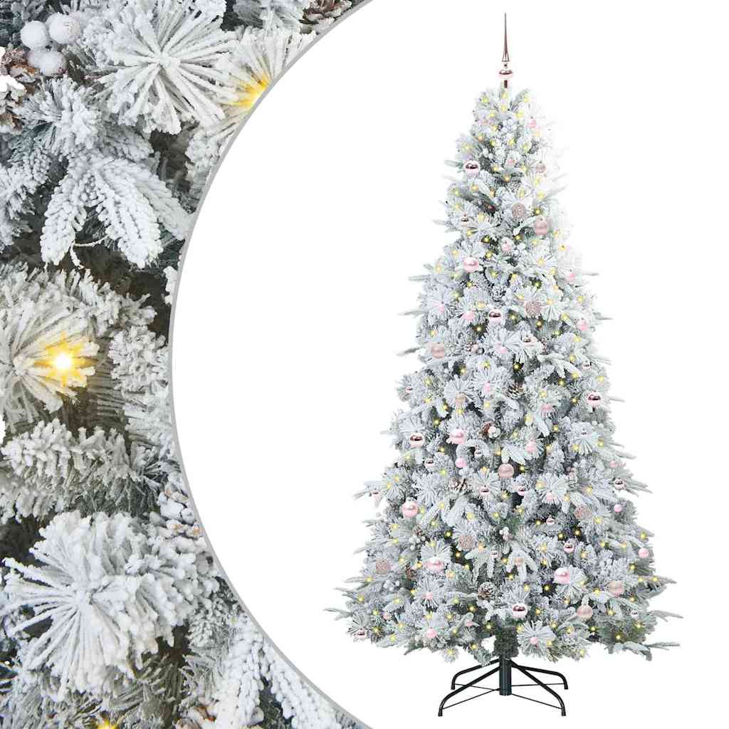 Albero di Natale Artificiale con Rami Pieghevoli Bianco 240 cm