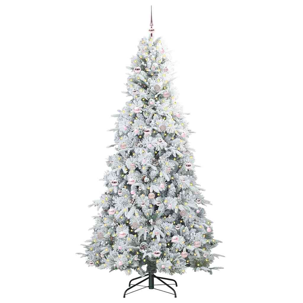 Albero di Natale Artificiale con Rami Pieghevoli Bianco 240 cm