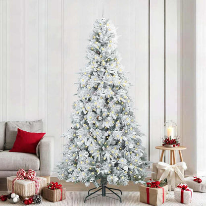 Albero di Natale Artificiale con Rami Pieghevoli Bianco 240 cm